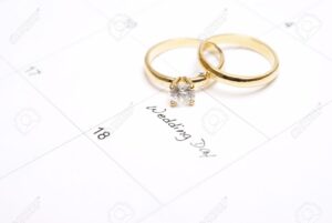 Wedding Date Image with Rings